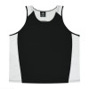 Mens Premier Sports Singlets Black White